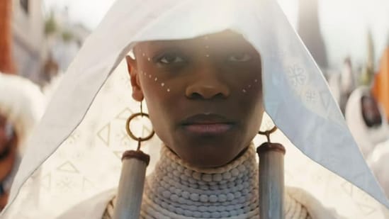 Letitia Wright in a still from Black Panther: Wakanda Forever.