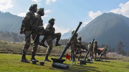 India-China clash: A file photo of Indian Army personnel at Kibithu close to the Line of Actual Control (LAC) in Anjaw district of Arunachal Pradesh. (PTI)