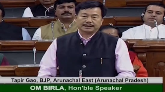 BJP MP Tapir Gao speaks in Lok Sabha on November 19, 2019.(Lok Sabha TV)