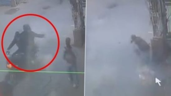 Screenshots of a CCTV camera footage of the incident. 