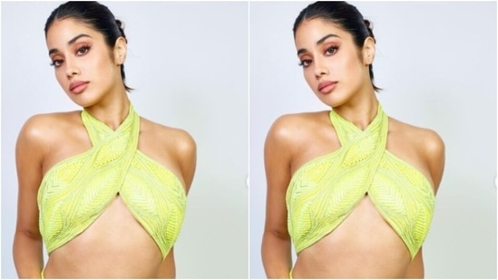 Janhvi contemplated her Maldives days in the ensemble and wrote, “Clearly still feeling tropical.”&nbsp;(Instagram/@janhvikapoor)