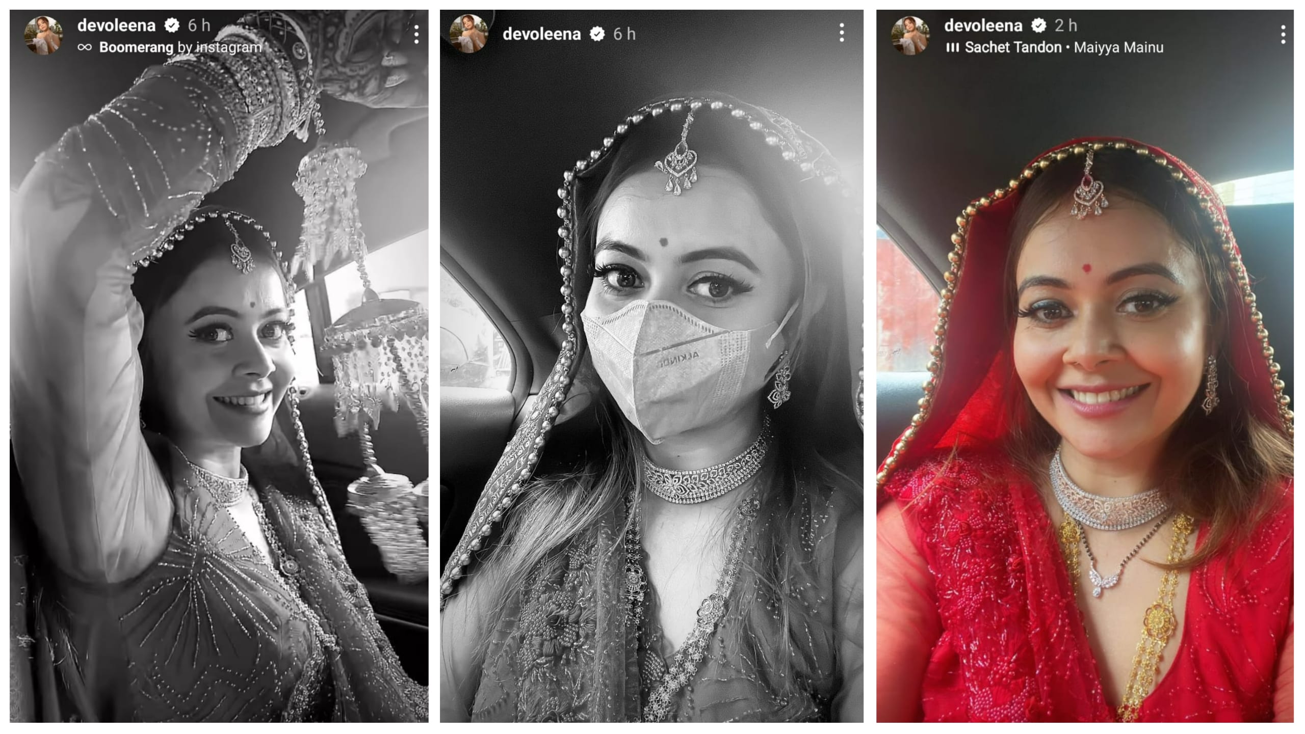 Devoleena Bhattacharjee dressed as a bride.