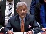 External Affairs Minister S Jaishankar speaking at UN Security Council, on Wednesday. (ANI Photo)(ANI) External Affairs Minister S Jaishankar speaking at UN Security Council, on Wednesday. (ANI Photo)(ANI)