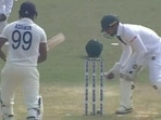 Nurul Hasan waited a long time before the taking the bails off to stump Ashwin Nurul Hasan waited a long time before the taking the bails off to stump Ashwin