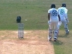 As India's innings got underway on Day 2, what caught the attention of fans was the Men in Blue getting awarded with five penalty runs for Bangladesh's mistake in the field.(twitter) As India's innings got underway on Day 2, what caught the attention of fans was the Men in Blue getting awarded with five penalty runs for Bangladesh's mistake in the field.(twitter)