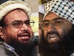 Lashkar-e-Toiba chief Hafiz Saeed and Jaish-e-Mohammed chief Masood Azhar. Lashkar-e-Toiba chief Hafiz Saeed and Jaish-e-Mohammed chief Masood Azhar.