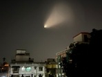 Social media users posted photos of the mysterious light that appeared in Kolkata sky on Thursday. 