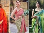 Bollywood actresses have been frequently spotted wearing these stunning Bandhani sarees, which are one of the season's hottest trends.(Instagram ) Bollywood actresses have been frequently spotted wearing these stunning Bandhani sarees, which are one of the season's hottest trends.(Instagram )