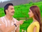 Jacqueline Fernandez and Pooja Hegde with Ranveer Singh in Cirkus. Jacqueline Fernandez and Pooja Hegde with Ranveer Singh in Cirkus.