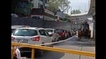 Grade separator work in progress at Swargate on Thursday. (Ravindra Joshi/HT PHOTO) Grade separator work in progress at Swargate on Thursday. (Ravindra Joshi/HT PHOTO)