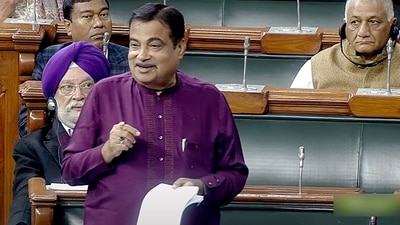 Union Minister of Road Transport and Highways Nitin Gadkari speaks in Lok Sabha during the Winter Session of Parliament, in New Delhi on Thursday. (ANI)