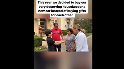 Family gifts a car to their house help. (Instagram/@stephhollman)