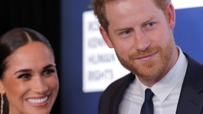 Prince Harry-Meghan Markle: Britain's Prince Harry, Duke of Sussex, Meghan, Duchess of Sussex attend the 2022 Robert F. Kennedy Human Rights Ripple of Hope Award. (Reuters)
