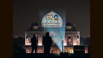 New Delhi: Humayun's Tomb is illuminated displaying the logo of G20 Summit 2023, to be held in India, in New Delhi, Thursday, Dec.1, 2022. (PTI Photo/Atul Yadav) (PTI12_01_2022_000429B) (PTI) New Delhi: Humayun's Tomb is illuminated displaying the logo of G20 Summit 2023, to be held in India, in New Delhi, Thursday, Dec.1, 2022. (PTI Photo/Atul Yadav) (PTI12_01_2022_000429B) (PTI)