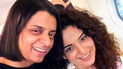 Kangana Ranaut (right) with elder sister Rangoli Chandel. Kangana Ranaut (right) with elder sister Rangoli Chandel.