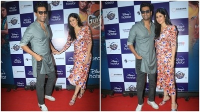 Katrina Kaif and Vicky Kaushal attend the Govinda Naam Mera screening. (HT Photo/Varinder Chawla) Katrina Kaif and Vicky Kaushal attend the Govinda Naam Mera screening. (HT Photo/Varinder Chawla)