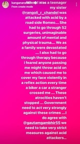 Kangana Ranaut shared a note on Instagram Stories. Kangana Ranaut shared a note on Instagram Stories.