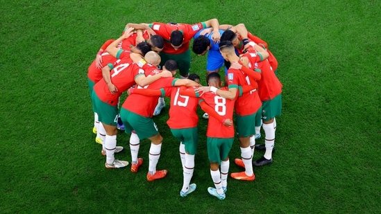The most striking feature of the Moroccan success story is the fact that 14 of their 26-member squad were born outside Morocco, a majority of them from migrant communities in Europe and beyond. (Reuters)