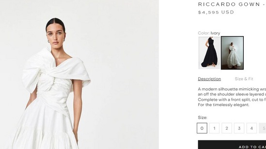 The price of Malaika Arora's gown.(rachelgilbert.us)