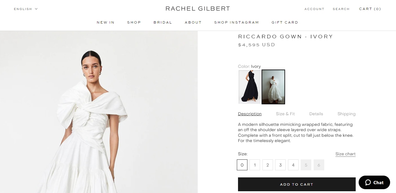 The price of Malaika Arora's gown. (rachelgilbert.us)