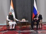 PM Narendra Modi and Russia's President Vladimir Putin hold talks on the sidelines of SCO summit in Samarkand in September. (Twitter@PMOIndia) PM Narendra Modi and Russia's President Vladimir Putin hold talks on the sidelines of SCO summit in Samarkand in September. (Twitter@PMOIndia)