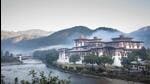 The Punakha Dzong, aka fortress, constructed in 1637-38, appears on Bhutanese banknotes. But you may never see it because the Indian rupee is used commonly and welcomed The Punakha Dzong, aka fortress, constructed in 1637-38, appears on Bhutanese banknotes. But you may never see it because the Indian rupee is used commonly and welcomed