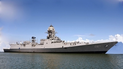 A view of the New P15B stealth-guided missile destroyer 'Mormugao' scheduled to be commissioned into the Indian Navy. (ANI) A view of the New P15B stealth-guided missile destroyer 'Mormugao' scheduled to be commissioned into the Indian Navy. (ANI)
