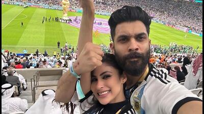 Mouni Roy along with her husband Suraj Nambiar cheered loud at one of the FIFA matches Mouni Roy along with her husband Suraj Nambiar cheered loud at one of the FIFA matches