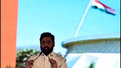 Mumbai, India - Nov. 28, 2019: Eknath Shinde during the swearing ceremony at Shivaji Park, Dadar in Mumbai, India, on Thursday, November 28, 2019. (Photo by Anshuman Poyrekar/Hindustan Times) (Anshuman Poyrekar/HT Photo) Mumbai, India - Nov. 28, 2019: Eknath Shinde during the swearing ceremony at Shivaji Park, Dadar in Mumbai, India, on Thursday, November 28, 2019. (Photo by Anshuman Poyrekar/Hindustan Times) (Anshuman Poyrekar/HT Photo)