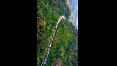 Train passing through Udupi Railway line. (Instagram/@Rajography) Train passing through Udupi Railway line. (Instagram/@Rajography)