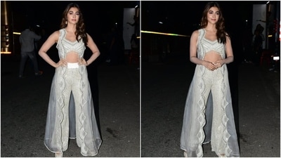 Pooja Hegde visited Bigg Boss 16 sets in Mumbai with Jacqueline, Ranveer and Rohit Shetty to promote their film Cirkus. The paparazzi clicked Pooja and shared the snippets on social media. (Instagram) Pooja Hegde visited Bigg Boss 16 sets in Mumbai with Jacqueline, Ranveer and Rohit Shetty to promote their film Cirkus. The paparazzi clicked Pooja and shared the snippets on social media. (Instagram)