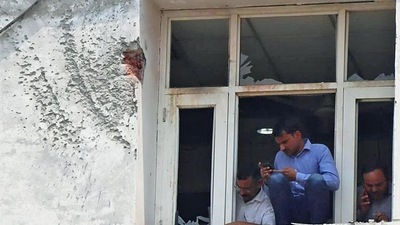 Windows are seen broken after a low-intensity blast at Sarhali Police Station in Tarn Taran in Punjab. (ANI) Windows are seen broken after a low-intensity blast at Sarhali Police Station in Tarn Taran in Punjab. (ANI)
