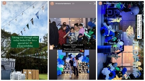 The official Instagram page of Three Entertainment shares pictures from Taimur Ali Khan's pre-birthday celebrations based on Star Wars via Instagram Stories. The official Instagram page of Three Entertainment shares pictures from Taimur Ali Khan's pre-birthday celebrations based on Star Wars via Instagram Stories.