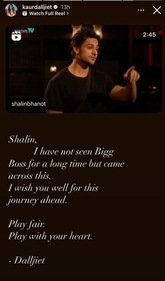 Dalljiet Kaur writes heartfelt message for her ex-husband Shalin Bhanot via Instagram Stories. Dalljiet Kaur writes heartfelt message for her ex-husband Shalin Bhanot via Instagram Stories.