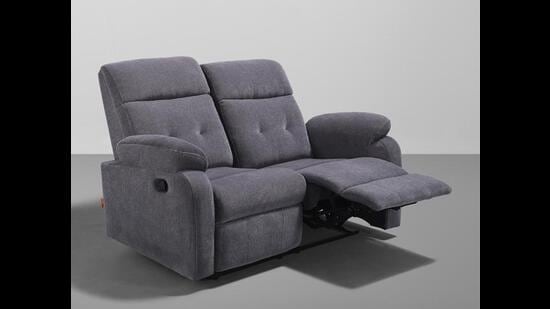This unusual recliner with multilayer cushioning, fabric cover, soft padded armrest and a sturdy wooden frame, seats two (each reclines independently) and is therefore the ‘seat of the year’ if you and your partner like to lounge or snuggle together. (RX5 – Ultra plush recliner by Sleepyhead)