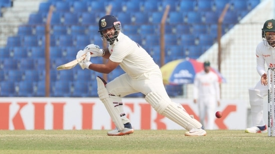 India's Rishabh Pant plays a shot during the first day of 1st Test match between Bangladesh and India, at Zahur Ahmed Chowdhury Stadium, in Chattogram on Wednesday. (ANI Photo)(BCCI Twitter) India's Rishabh Pant plays a shot during the first day of 1st Test match between Bangladesh and India, at Zahur Ahmed Chowdhury Stadium, in Chattogram on Wednesday. (ANI Photo)(BCCI Twitter)