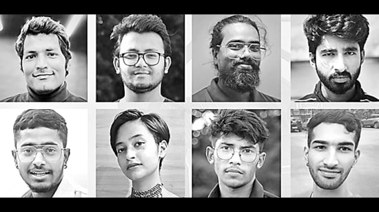 Artists participating in the event being organised by the Chandigarh Lalit Kala Akademi at the ongoing Chandigarh Urban Festival at Capitol Complex (HT Photo)