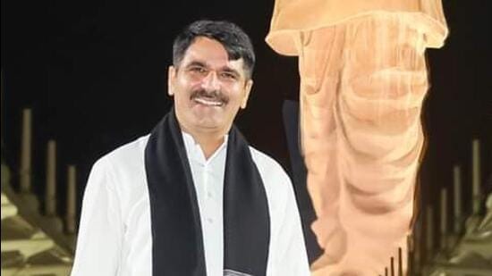 Shankar Chaudhary, who has been named BJP’s nominee for the Gujarat speaker’s post, represents Tharad assembly seat (Twitter/ChaudhryShankar)