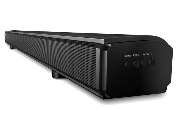 This soundbar has four output modes, dual three inch woofers and sounds rather good for its slim and sleek size. Works well to enhance the sound from your favourite gadgets. (SBA001 soundbar by Blaupunkt)