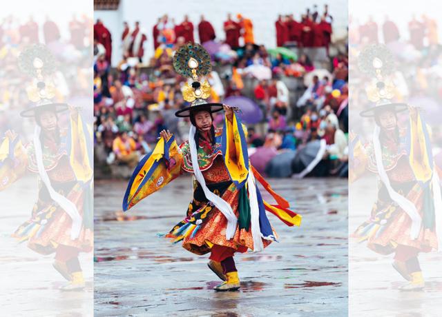 A traditional folk dance performed in Thimphu A traditional folk dance performed in Thimphu