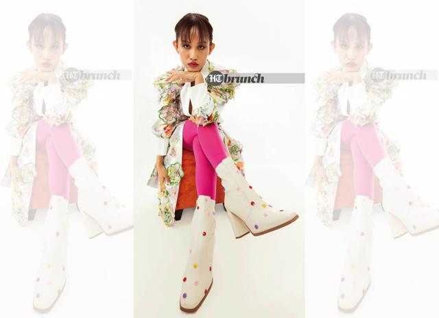 White boots are good to wear with a bright and colourful dress; Long coat by Vidhi Wadhwani; Stockings by Theatre; Boots by Charles & Keith (Vidushii Gupta) White boots are good to wear with a bright and colourful dress; Long coat by Vidhi Wadhwani; Stockings by Theatre; Boots by Charles & Keith (Vidushii Gupta)