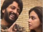 Riteish Deshmukh with his wife Genelia D'Souza. Riteish Deshmukh with his wife Genelia D'Souza.