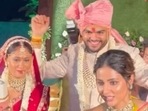 Hina Khan at the wedding of her manager. Hina Khan at the wedding of her manager.