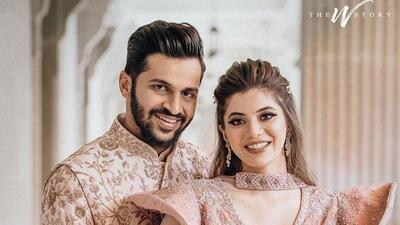 Cricketer Shardul Thakur with his fiance Mittali Parulkar
