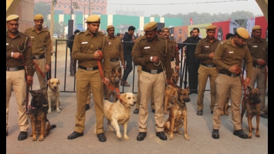 Delhi Police dog squad will conduct a special demonstration on Sunday, showcasing how police dogs are trained in explosive detection, obeying commands and attack. Delhi Police dog squad will conduct a special demonstration on Sunday, showcasing how police dogs are trained in explosive detection, obeying commands and attack.
