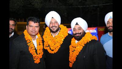 GBS Dhillon after winning the election for the post of president of the Punjab and Haryana High Court Bar Association. (HT Photo) GBS Dhillon after winning the election for the post of president of the Punjab and Haryana High Court Bar Association. (HT Photo)