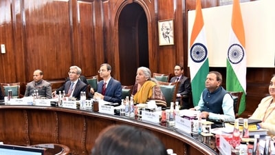 Finance minister Nirmala Sitharaman chairing 48th meeting of the GST Council (twitter./@FinMinIndia) Finance minister Nirmala Sitharaman chairing 48th meeting of the GST Council (twitter./@FinMinIndia)