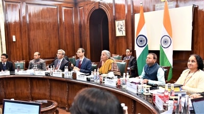 Finance minister Nirmala Sitharaman chairing 48th meeting of the GST Council (twitter./@FinMinIndia) Finance minister Nirmala Sitharaman chairing 48th meeting of the GST Council (twitter./@FinMinIndia)