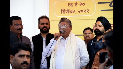 Patil who was in Pune on Saturday, was seen wearing a protective shield over his face. (HT PHOTO) Patil who was in Pune on Saturday, was seen wearing a protective shield over his face. (HT PHOTO)