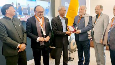 Uttar Pradesh delegation led by state’s finance minister Suresh Khanna visited green energy company Bloom Energy, in San Francisco on Friday. (ANI PHOTO) Uttar Pradesh delegation led by state’s finance minister Suresh Khanna visited green energy company Bloom Energy, in San Francisco on Friday. (ANI PHOTO)